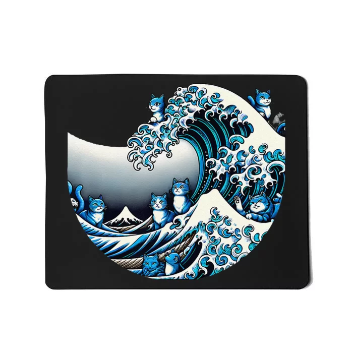 Cute Wave Of Blue Cats For Kamala Funny Gift Mousepad