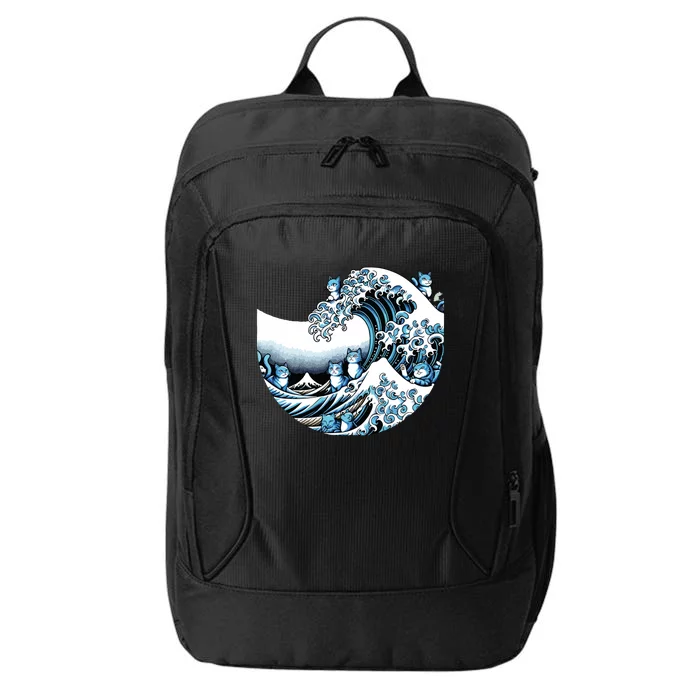 Cute Wave Of Blue Cats For Kamala Funny City Backpack