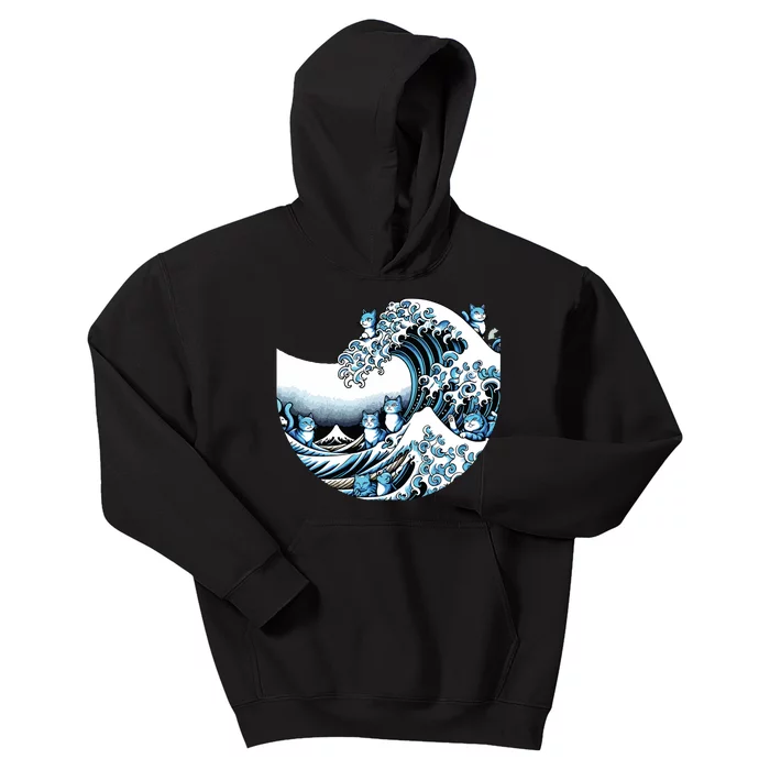 Cute Wave Of Blue Cats For Kamala Funny Kids Hoodie