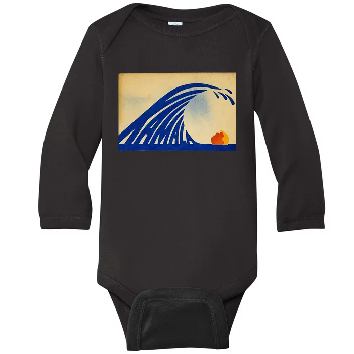 Cute Wave Of Blue Wave Kamala For Kamala Funny Trump Baby Long Sleeve Bodysuit