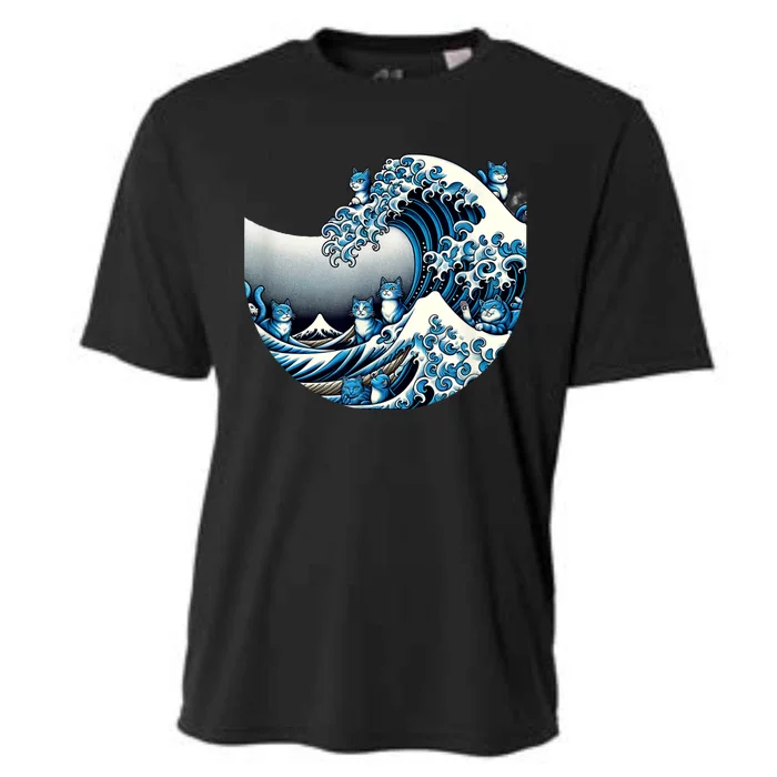 Cute Wave Of Blue Cats For Kamala Funny Cooling Performance Crew T-Shirt