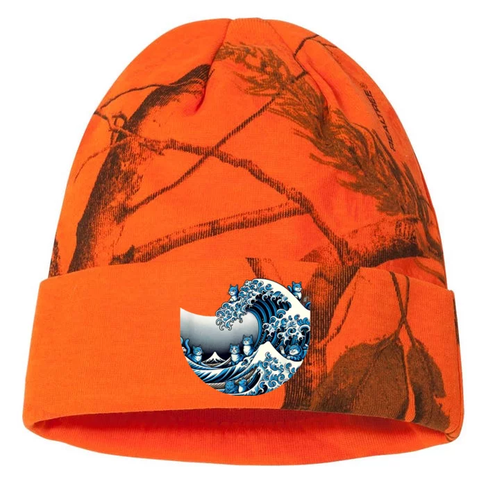 Cute Wave Of Blue Cats For Kamala Funny Kati - 12in Camo Beanie