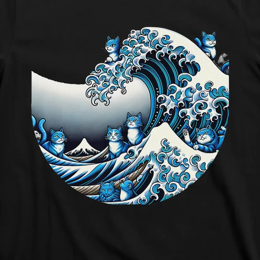 Cute Wave Of Blue Cats For Kamala Funny T-Shirt