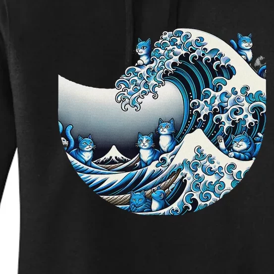 Cute Wave Of Blue Cats For Kamala Funny Women's Pullover Hoodie