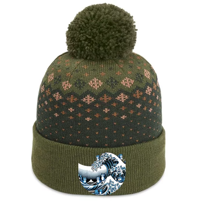 Cute Wave Of Blue Cats Blue Cats Wave The Baniff Cuffed Pom Beanie