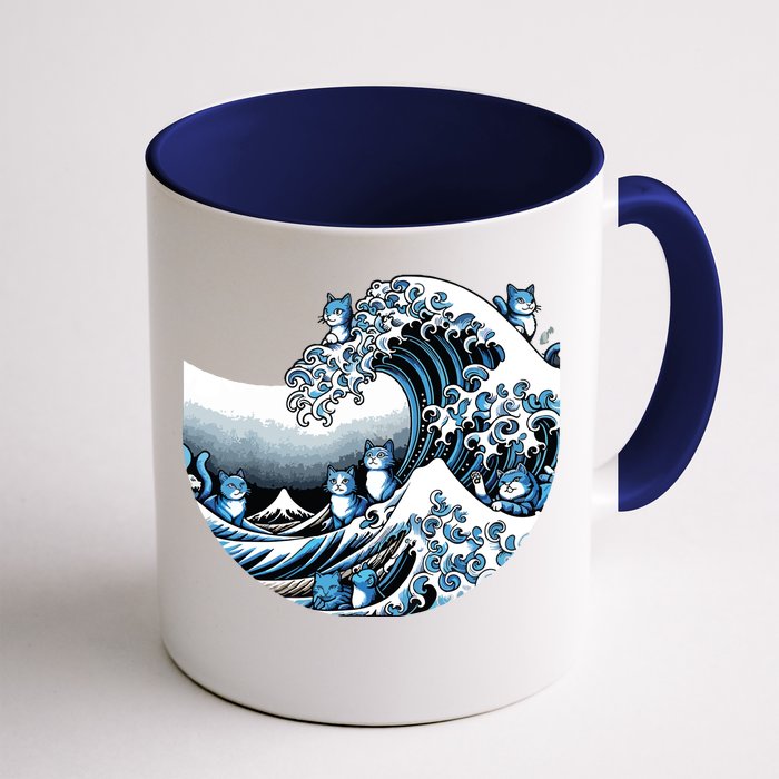 Cute Wave Of Blue Cats Blue Cats Wave Front & Back Coffee Mug