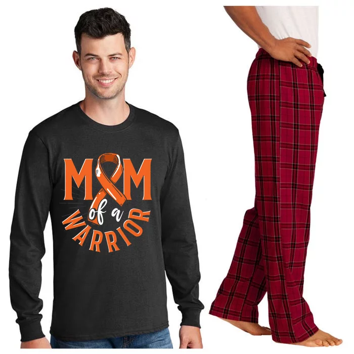 Cancer Warrior Orange Ribbon Mom Leukemia Awareness Cute Gift Long Sleeve Pajama Set