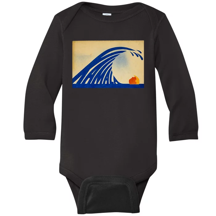 Cute Wave Of Blue Wave Kamala For Kamala Funny Trump Baby Long Sleeve Bodysuit