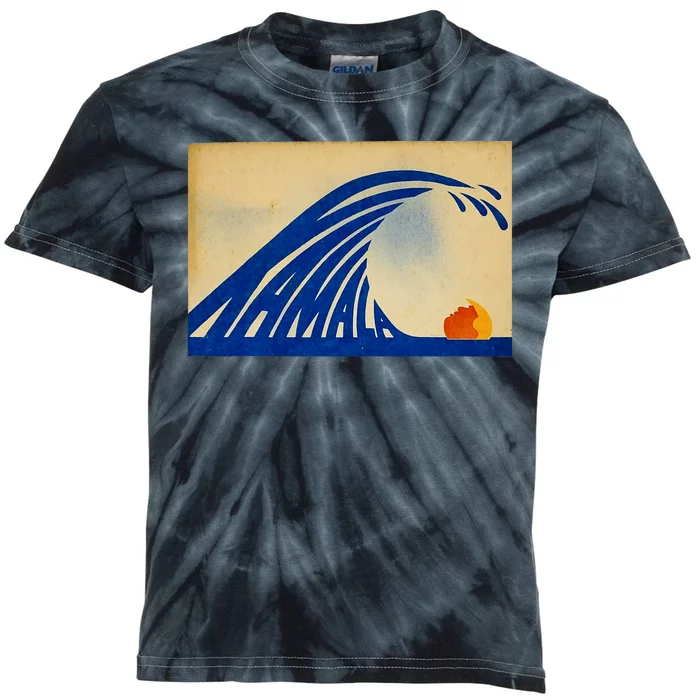 Cute Wave Of Blue Wave Kamala For Kamala Funny Trump Kids Tie-Dye T-Shirt