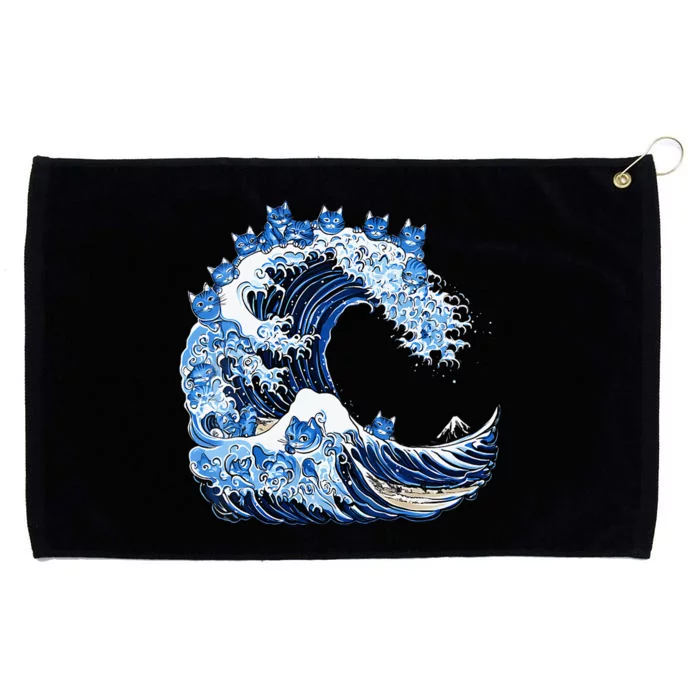 Cute Wave Of Blue Cats For Kamala Grommeted Golf Towel