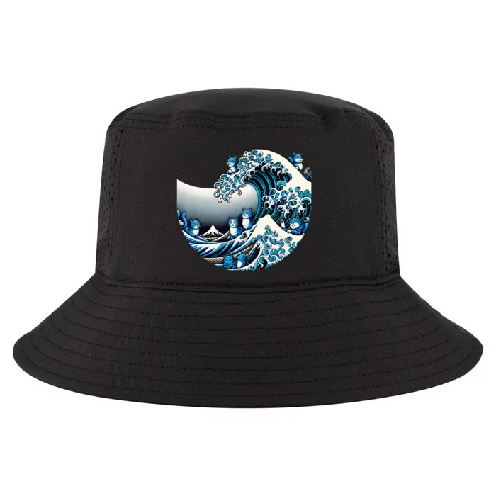 Cute Wave Of Blue Cats For Kamala Funny Cool Comfort Performance Bucket Hat