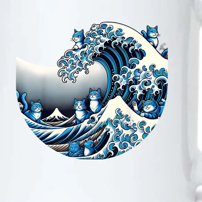 Cute Wave Of Blue Cats For Kamala Funny Black Color Changing Mug