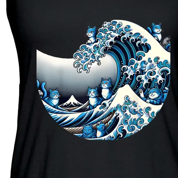 Cute Wave Of Blue Cats For Kamala Funny Ladies Essential Flowy Tank