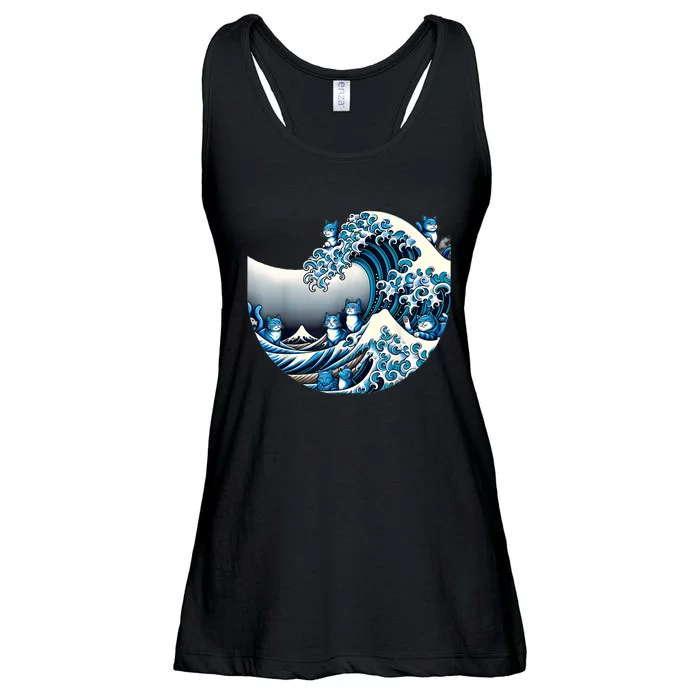 Cute Wave Of Blue Cats For Kamala Funny Ladies Essential Flowy Tank