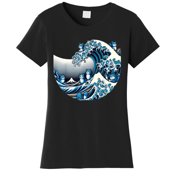 Cute Wave Of Blue Cats For Kamala Funny Women's T-Shirt