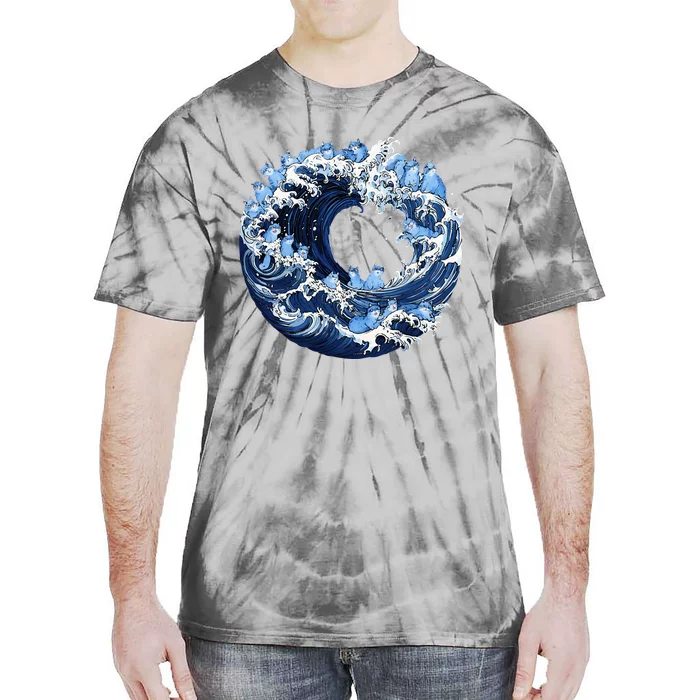 Cute Wave Of Blue Cats For Kamala Tie-Dye T-Shirt