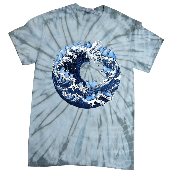 Cute Wave Of Blue Cats For Kamala Tie-Dye T-Shirt