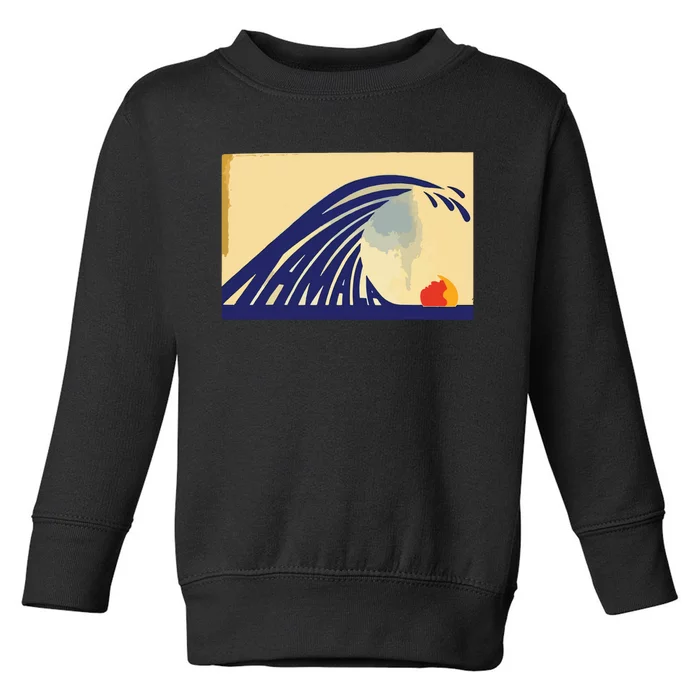 Cute Wave Of Blue Wave Kamala For Kamala Funny Trump Toddler Sweatshirt