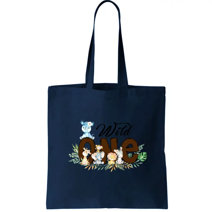 Cute Wild One Zoo Leopard Birthday Safari Jungle Animal Gift Tote Bag