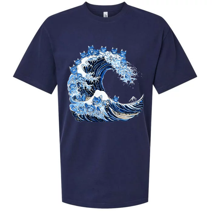 Cute Wave Of Blue Cats For Kamala Sueded Cloud Jersey T-Shirt