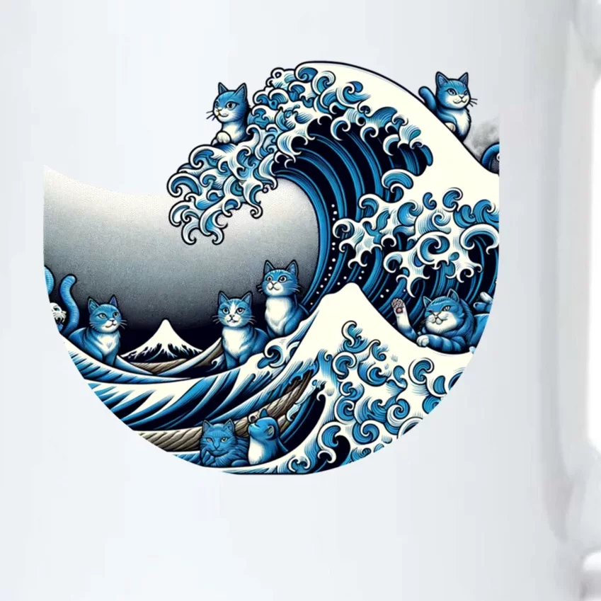 Cute Wave Of Blue Cats For Kamala Funny Meaningful Gift Black Color Changing Mug