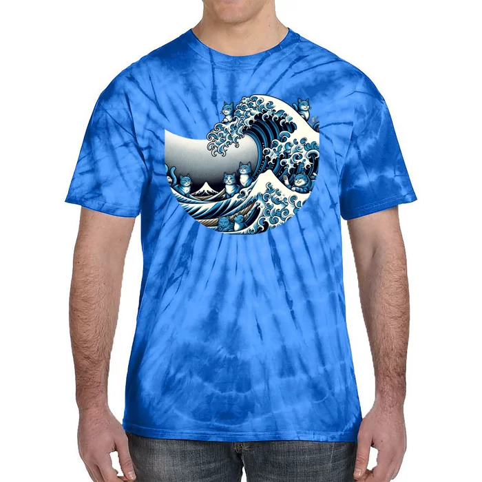 Cute Wave Of Blue Cats For Kamala Funny Meaningful Gift Tie-Dye T-Shirt