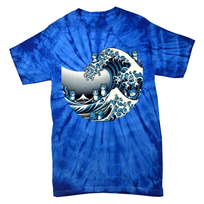 Cute Wave Of Blue Cats For Kamala Funny Meaningful Gift Tie-Dye T-Shirt