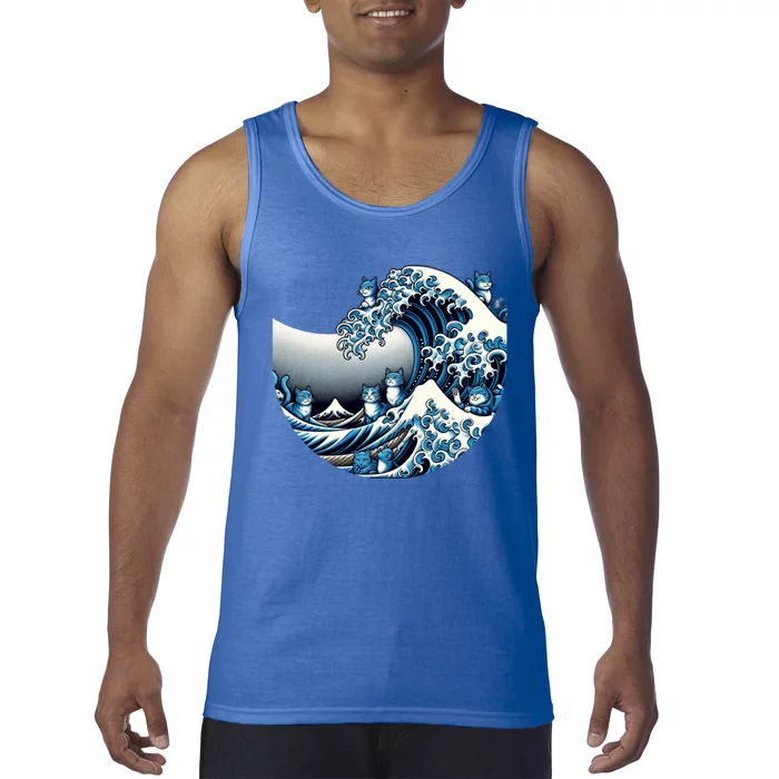 Cute Wave Of Blue Cats For Kamala Funny Meaningful Gift Tank Top