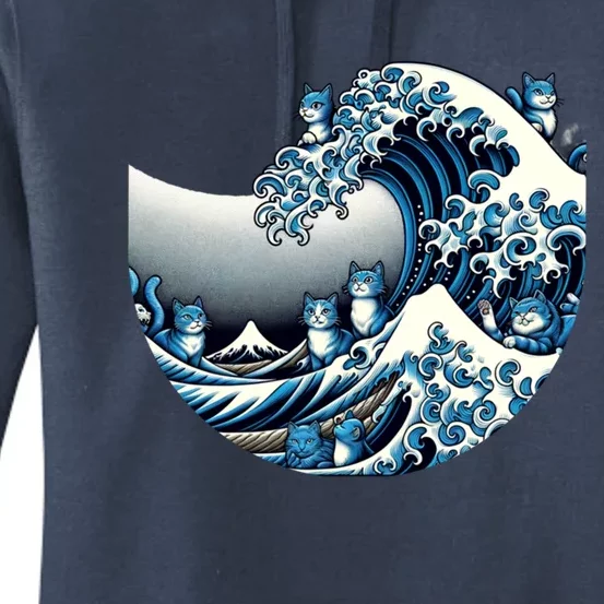 Cute Wave Of Blue Cats For Kamala Funny Meaningful Gift Women's Pullover Hoodie