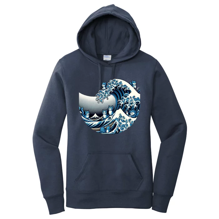 Cute Wave Of Blue Cats For Kamala Funny Meaningful Gift Women's Pullover Hoodie