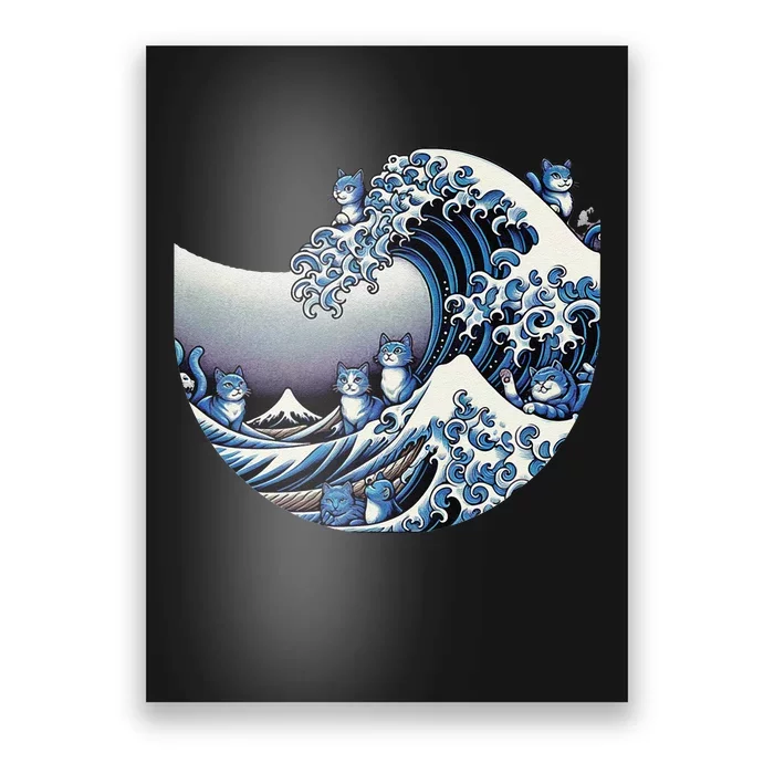 Cute Wave Of Blue Cats For Kamala Funny Gift Poster