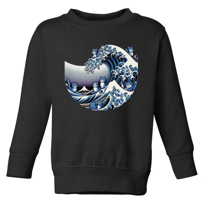 Cute Wave Of Blue Cats For Kamala Funny Gift Toddler Sweatshirt