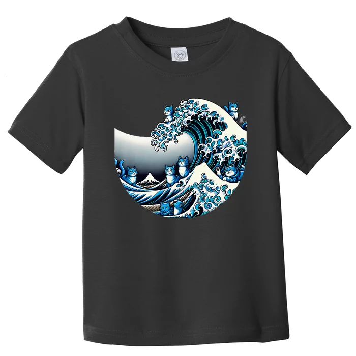 Cute Wave Of Blue Cats For Kamala Funny Toddler T-Shirt