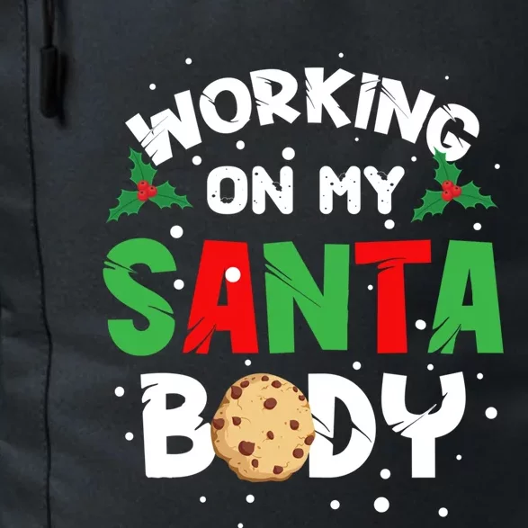 Christmas Working On My Santa Body Funny Milk And Cookie Cool Gift Daily Commute Backpack