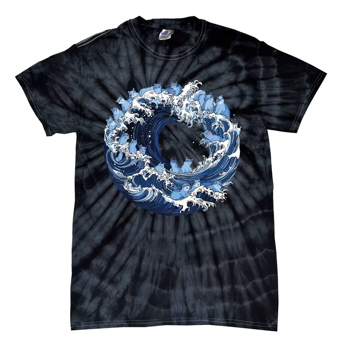 Cute Wave Of Blue Cats For Kamala Tie-Dye T-Shirt