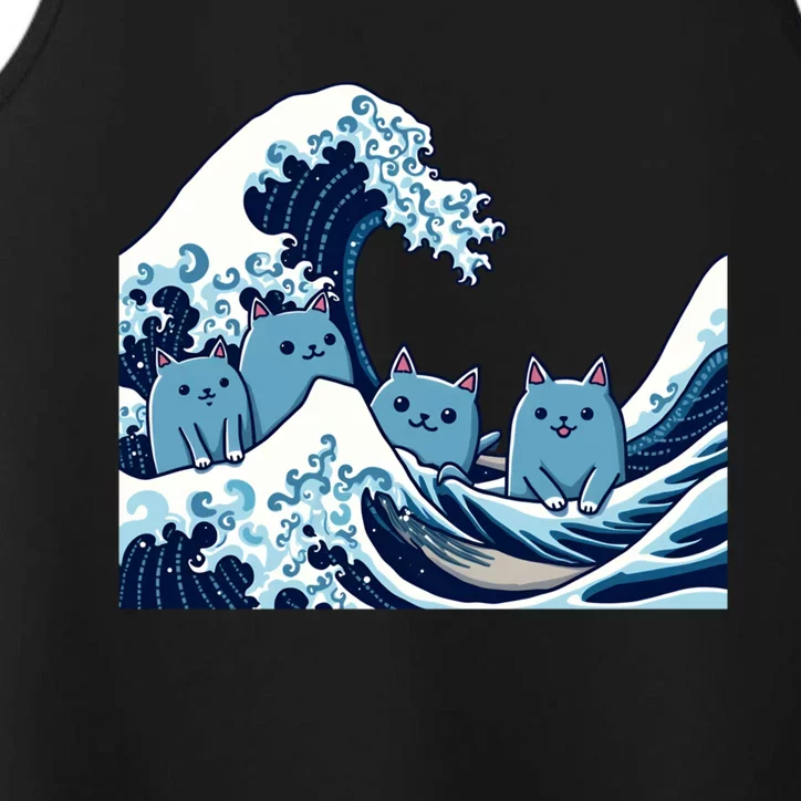 Cute Wave Of Blue Cats For Kamala Gift Performance Tank