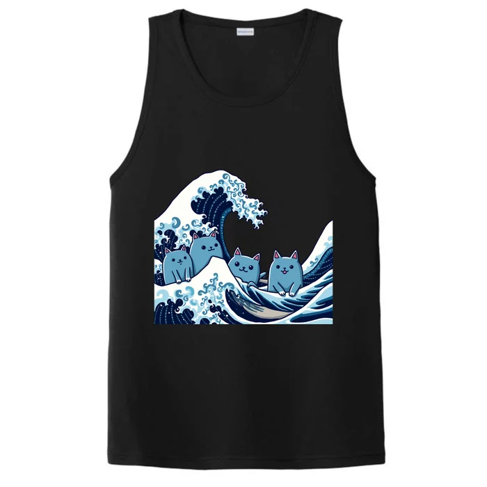 Cute Wave Of Blue Cats For Kamala Gift Performance Tank