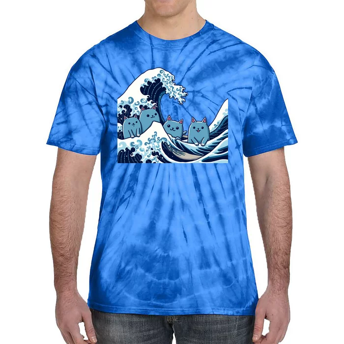 Cute Wave Of Blue Cats For Kamala Gift Tie-Dye T-Shirt