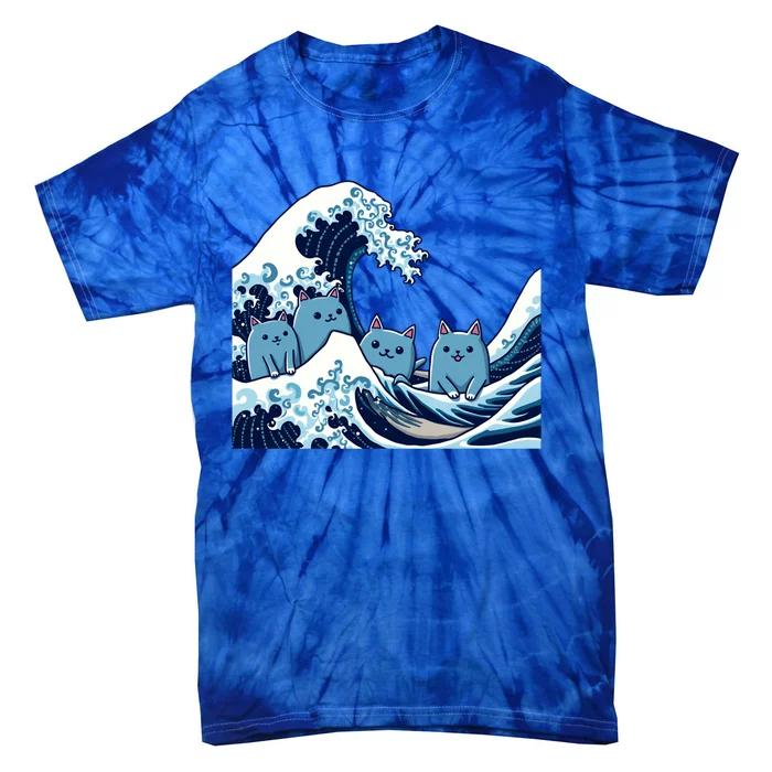 Cute Wave Of Blue Cats For Kamala Gift Tie-Dye T-Shirt