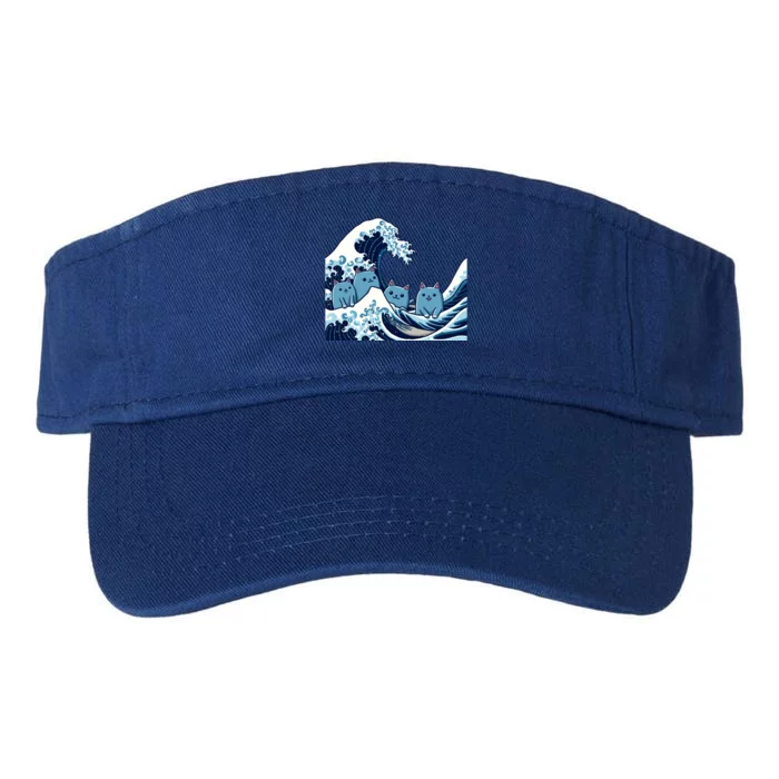 Cute Wave Of Blue Cats For Kamala Gift Valucap Bio-Washed Visor