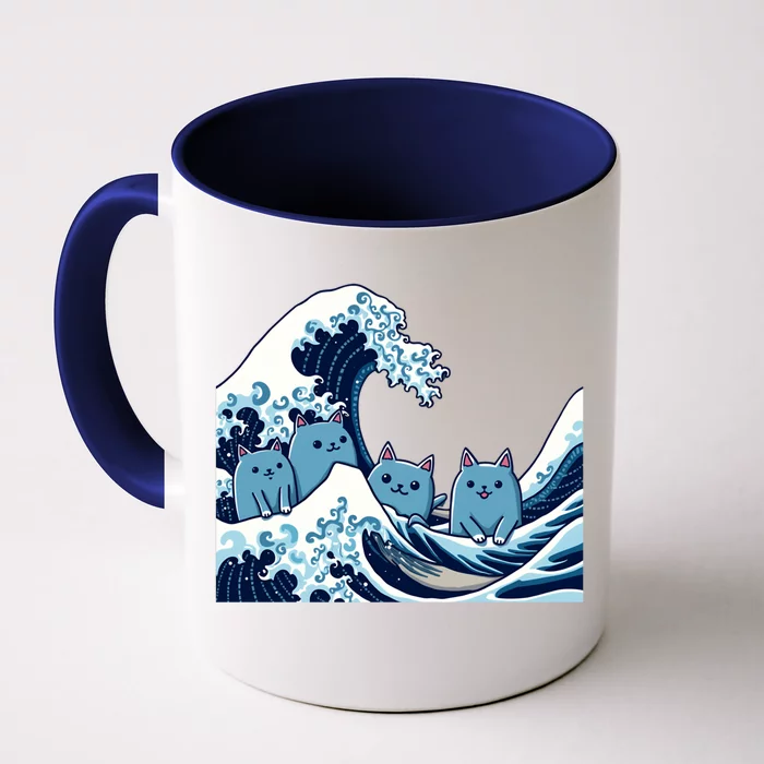 Cute Wave Of Blue Cats For Kamala Gift Front & Back Coffee Mug