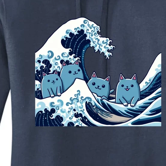 Cute Wave Of Blue Cats For Kamala Gift Women's Pullover Hoodie