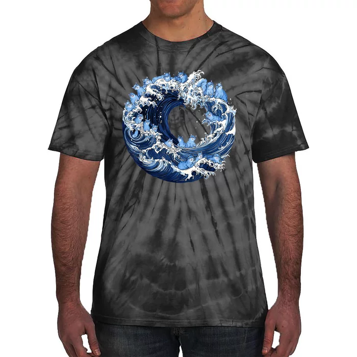 Cute Wave Of Blue Cats For Kamala Tie-Dye T-Shirt