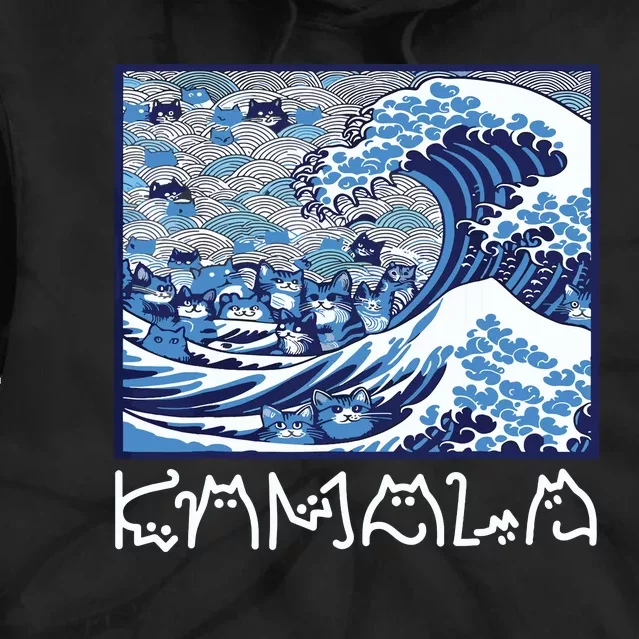 Cute Wave Of Blue Cats For Kamala Tie Dye Hoodie