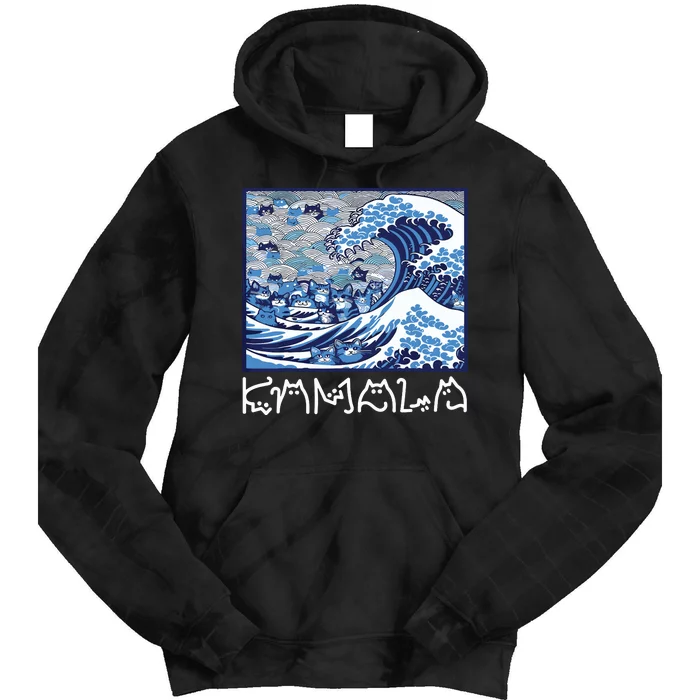 Cute Wave Of Blue Cats For Kamala Tie Dye Hoodie