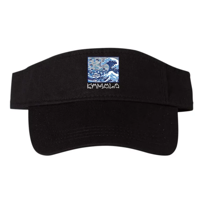 Cute Wave Of Blue Cats For Kamala Valucap Bio-Washed Visor