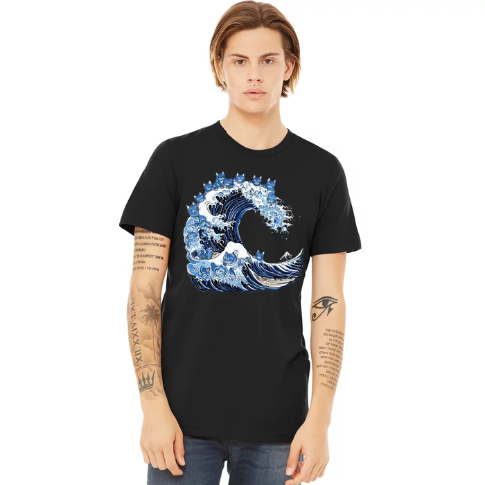 Cute Wave Of Blue Cats For Kamala Premium T-Shirt