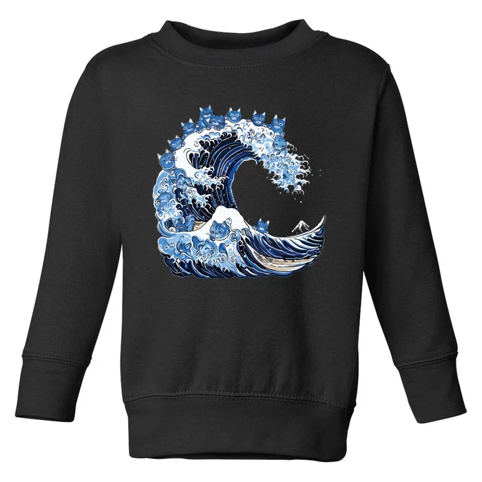 Cute Wave Of Blue Cats For Kamala Toddler Sweatshirt