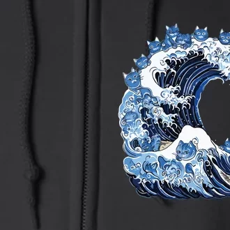 Cute Wave Of Blue Cats For Kamala Full Zip Hoodie