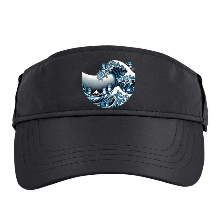 Cute Wave Of Blue Cats For Kamala Adult Drive Performance Visor